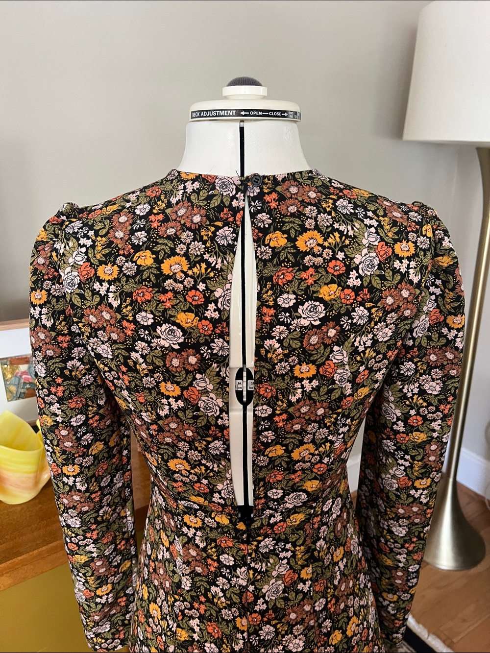 Topshop Black Floral Long-Sleeve Maxi Dress with Multi-Color Blooms - Picture 5 of 8